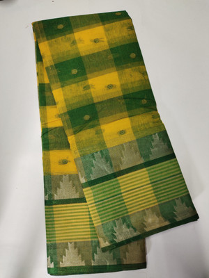 Jarna saree ghar Self Design Tant Pure Cotton Saree(Dark Green)