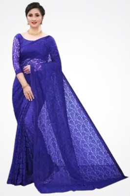 Suntex Self Design Bollywood Net Saree(Blue)