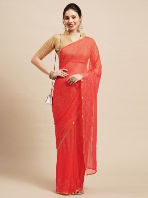 Sareemall Solid/Plain Bollywood Chiffon Saree(Pink)