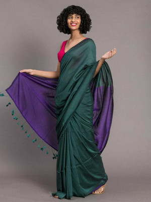 kridha Self Design Bollywood Cotton Blend Saree(Multicolor)