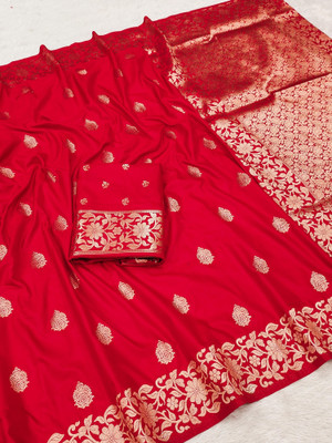 Apnisha Woven Daily Wear Art Silk Saree(Red)