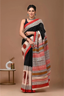 Tetarwal Printed Daily Wear Pure Cotton Saree(Multicolor)