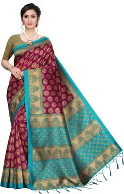 Suali Printed Bollywood Art Silk Saree(Multicolor)