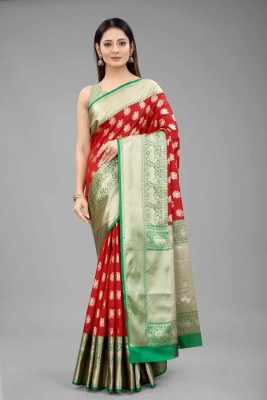 Divastri Woven Banarasi Pure Silk Saree(Red)