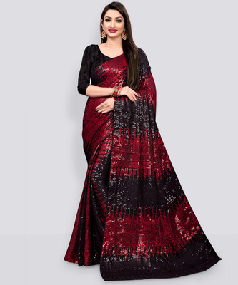 Clemira Embellished Bollywood Georgette Saree(Black)