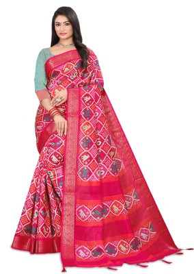 Fashion Max Self Design Patola Art Silk Saree(Multicolor)