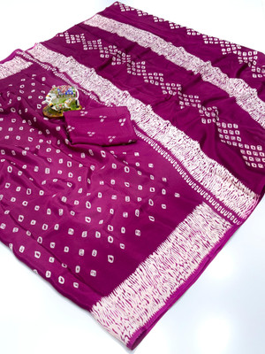 Vihan Fab Surat Printed Kalamkari Jacquard Saree(Magenta)