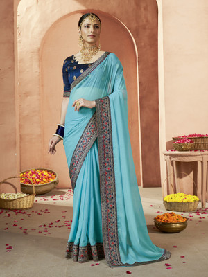Tasrika Woven Bollywood Georgette Saree(Light Blue)