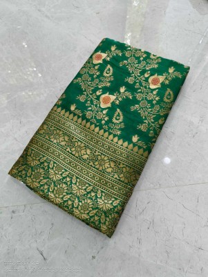 Ahamadcreation Embroidered Handloom Art Silk Saree(Dark Green)