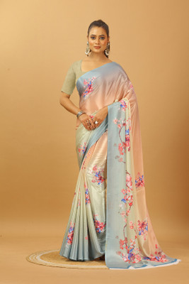 AVM SILK MILLS Self Design Bollywood Crepe Saree(Multicolor)