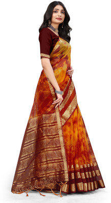 Aarunika SBT Woven Bollywood Organza Saree(Maroon)