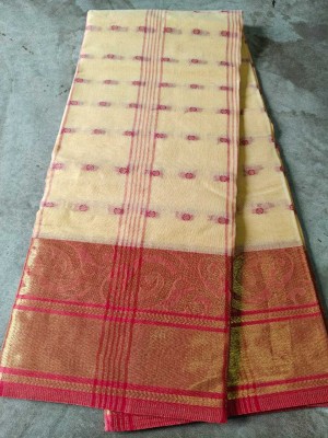 p fashion Self Design Tant Pure Cotton Saree(Multicolor)