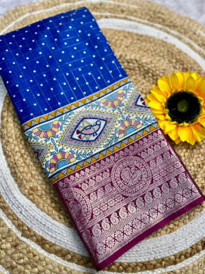 Classy Foriever Woven Bollywood Silk Blend Saree(Multicolor)