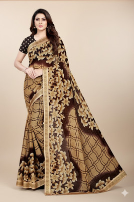 Classy Foriever Printed Daily Wear Georgette Saree(Yellow)