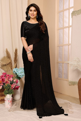 Vedant Vastram Self Design Bollywood Chiffon Saree(Black)