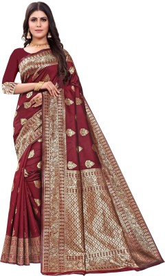 signagraph Woven Banarasi Jacquard Saree(Maroon)