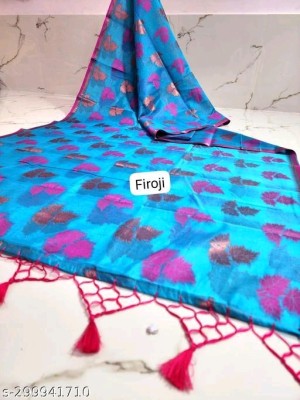 MT textiles Woven Banarasi Art Silk Saree(Light Blue)