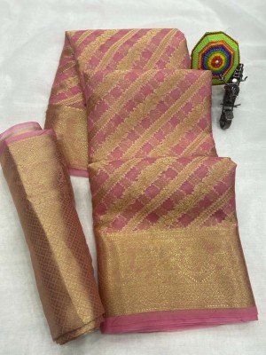 AARAANA Self Design, Woven Pochampally Pure Silk, Cotton Silk Saree(Pink)