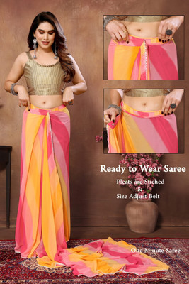 yourwish Printed Bollywood Georgette Saree(Yellow)