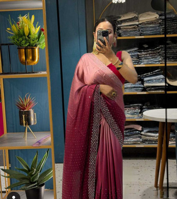 MAHADEV Self Design, Solid/Plain Handloom Art Silk Saree(Maroon, Pink)