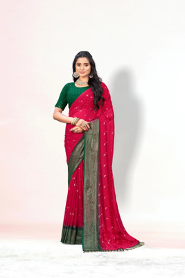 SHILPKALA Embellished Bollywood Georgette Saree(Pink)