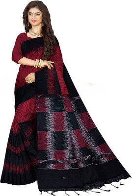 Joyguru Textile Printed Handloom Pure Cotton Saree(Red)