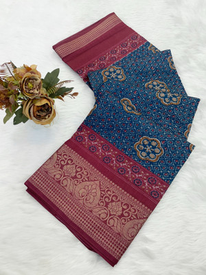 Julee Printed Daily Wear Silk Blend Saree(Multicolor)