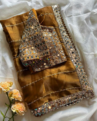 jashvicreation Embellished Bollywood Georgette Saree(Yellow)