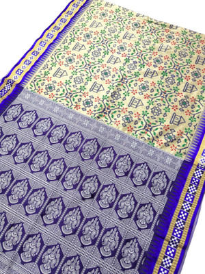 satrangi creation Digital Print Sambalpuri Jacquard Saree(Blue)