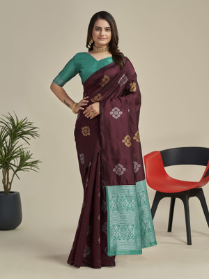 TWINLIGHT Woven Kanjivaram Pure Silk, Art Silk Saree(Maroon)