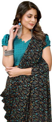 Priyashi Printed Daily Wear Georgette Saree(Blue)
