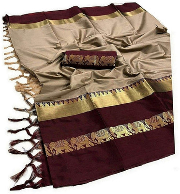 PRIHAL ART Cotton Silk Self Design Blouse Material