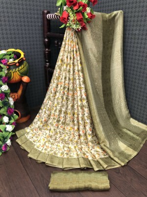 BRYN ENTERPRISE Woven Banarasi Jacquard, Cotton Silk Saree(Multicolor)