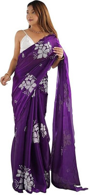 RAGISHA ENTERPRISE Embroidered, Floral Print Bollywood Jimmy choo, Organza Saree(Purple)