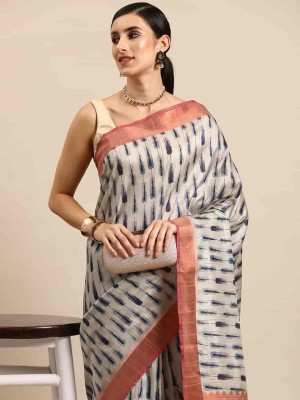 Divastri Digital Print Bollywood Silk Blend Saree(Grey)