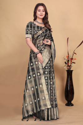 Aarunika LGF Printed Bollywood Organza Saree(Black)
