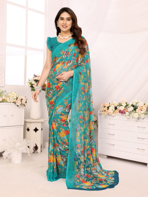 Moda Rapido Printed Bollywood Georgette Saree(Multicolor)