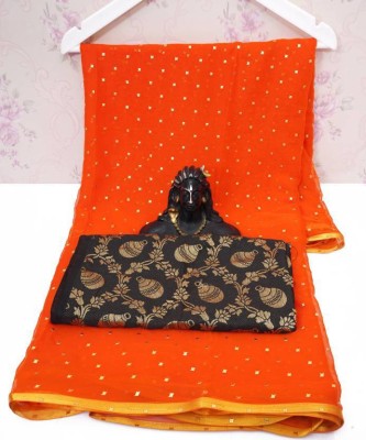 REDFISH Self Design Daily Wear Georgette, Chiffon Saree(Orange)