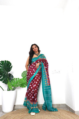 JASU CREATION Printed Handloom Pure Cotton Saree(Brown)