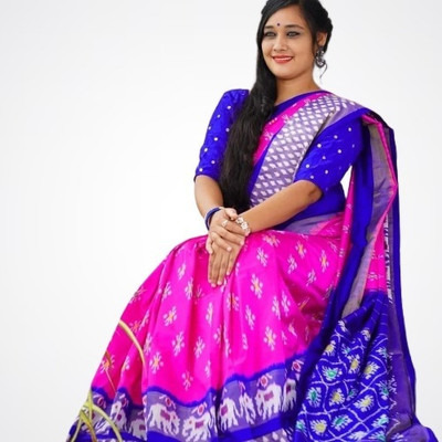 Suntex Printed Mysore Pure Silk Saree(Magenta)