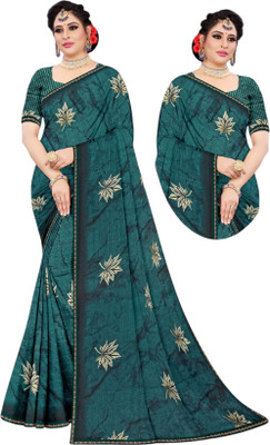 hub f Printed Daily Wear Georgette Saree(Multicolor)
