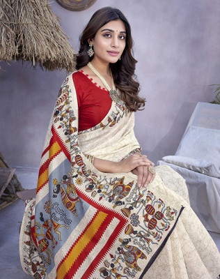 YASHIKA Printed Bollywood Art Silk Saree(Orange)