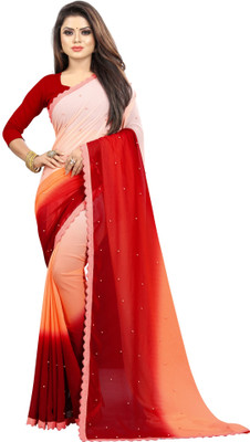 Fashion Day Self Design Bollywood Georgette Saree(Orange)