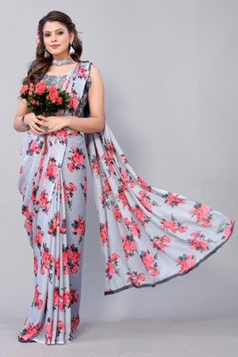 YASHIKA Printed Bollywood Georgette Saree(Grey)