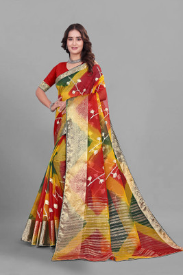 Aarunika IC Woven Bollywood Organza Saree(Multicolor)