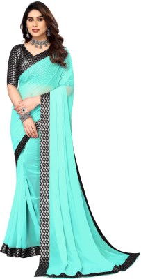 NESHVI ENTERPRISE Self Design Bollywood Georgette Saree(Light Blue)