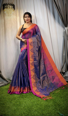 GOURISAREE Woven Tant Tissue Saree(Blue)