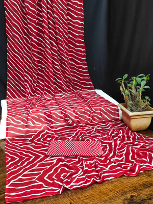 Kanooda Prints Printed Daily Wear Georgette Saree(Red)