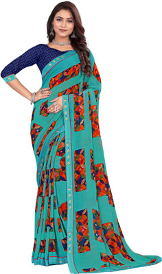 Ridham Sarees Geometric Print Bollywood Georgette Saree(Pink)