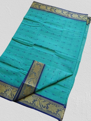 Dutta Self Design Tant Pure Cotton Saree(Red)